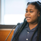 Pieper Lewis gives her allocution during a sentencing hearing, Tuesday, Sept. 13, 2022, in Des Moines, Iowa.